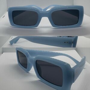Retro Chic Blue Rectangle Sunglasses - UV400 Protection - Trendy Fashion Shades
